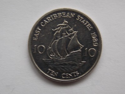 10 CENTS 1989 EAST CARIBBEAN STATES foto