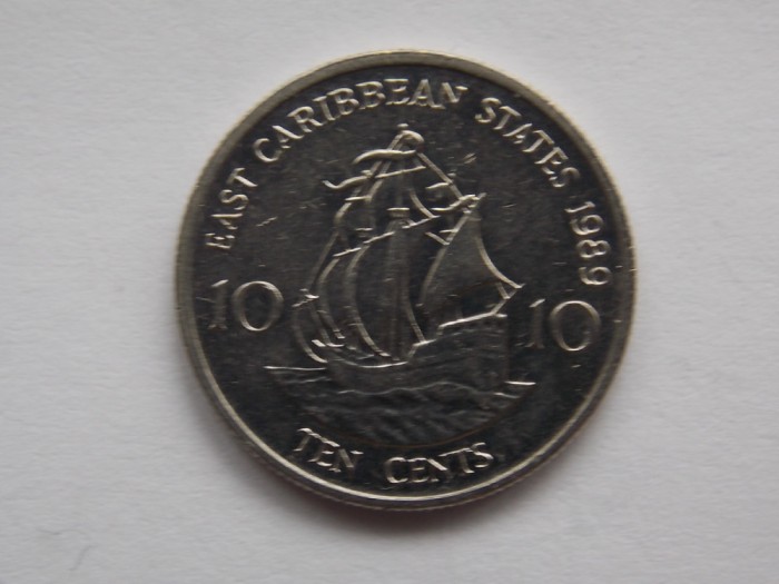 10 CENTS 1989 EAST CARIBBEAN STATES