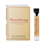 Mostră parfum cu feromoni PHEROSTRONG Exclusive For Women, pentru femei, note de coacăze negre, iris și praline, 1 ml
