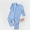 Salopeta cu fermoar cu maneca lunga si pantaloni lungi - 100%bumbac organic - Bleu, BabyCosy (Marime: 18-24 Luni)