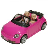 Set Mașină Decapotabilă, 2 Păpuși, Sunet, Plastic, Fucsia, Oem