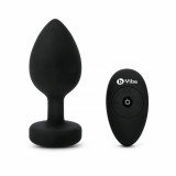 Plug anal cu telecomandă - B-Vibe Vibrating Jewel Plug XXL Black