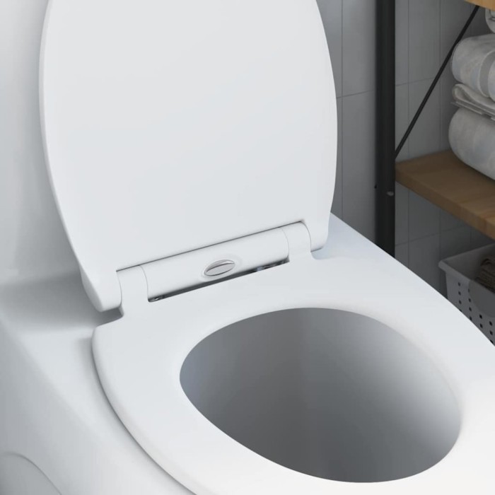 Capac WC cu eliberare rapidă, &icirc;nchidere lentă, alb, duroplast