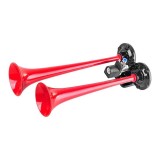 Cumpara ieftin Claxon Auto 2 Goarne 24V Rosu SEGER 125dB, Pneumatic, Camion, Remorca
