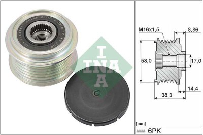 INA 535 0296 10 Sistem roata libera, generator foto