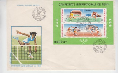 C12 - FDC Romania - Campionatele internationale tenis - blocuri - LP1206 - 1988 foto