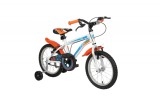 Bicicleta copii TEC Ares, culoare alb/portocaliu, roata 16&quot;, din otel Cod:251631000001