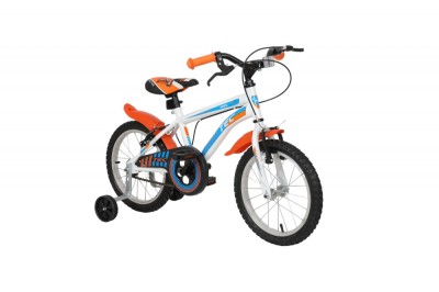 Bicicleta copii TEC Ares, culoare alb/portocaliu, roata 16&amp;quot;, din otel Cod:251631000001 foto