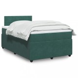 Cumpara ieftin Gossi pat box spring cu saltea, verde inchis, 120x200 cm, catifea