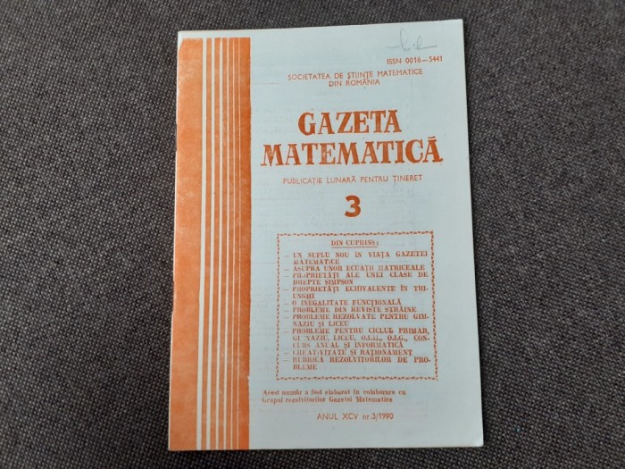 GAZETA MATEMATICA NR 3 /1990 RF3