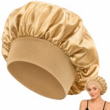 Bonetă din satin pentru protecția părului la dormit și tratamente cu ulei, cu elastic
