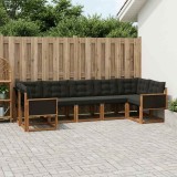 Cumpara ieftin Set de canapele de exterior 7 buc. 7-Locuri Natural si Negru