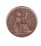 Moneda Marea Britanie 1 penny 1947, stare buna, curata