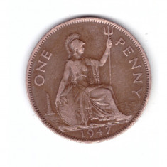 Moneda Marea Britanie 1 penny 1947, stare buna, curata
