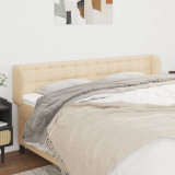 Tablie de pat cu aripioare crem 203x23x78/88 cm textil GartenMobel Dekor, vidaXL