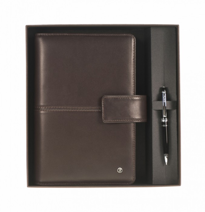 Agenda piele maro Scrikss A5