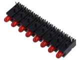 LED roșu &icirc;n carcasă 2,8mm cu 8 diode, curent 20mA