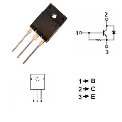 Tranzistor npn cu dioda prot. 1500v 5a 60w foto