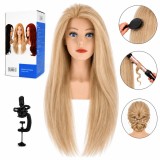 Manechin coafură Paula cu bust, 80% păr natural, 80 cm