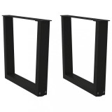 VidaXL Picioare pentru măsuță de cafea &icirc;n formă de V, 2 buc., negru, 60 x (42-43,3) cm, oțel