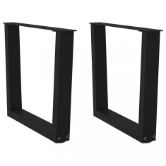 vidaXL Picioare pentru măsuță de cafea &icirc;n formă de V, 2 buc., negru, 60 x (42-43,3) cm, oțel