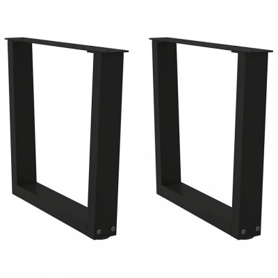 vidaXL Picioare pentru măsuță de cafea &amp;icirc;n formă de V, 2 buc., negru, 60 x (42-43,3) cm, oțel 4012632 foto