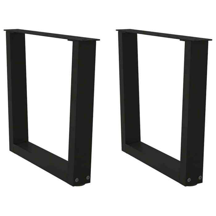 vidaXL Picioare pentru măsuță de cafea &icirc;n formă de V, 2 buc., negru, 60 x (42-43,3) cm, oțel 4012632