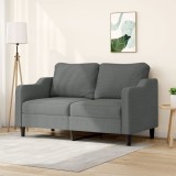 Gossi canapea cu 2 locuri, gri inchis, 140 cm, material textil