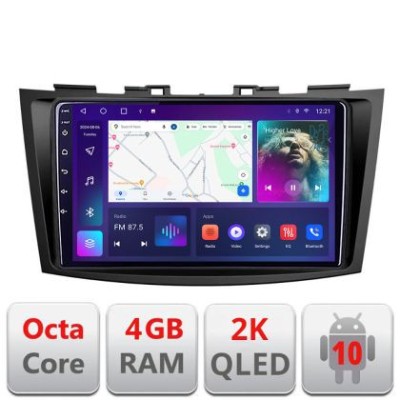 Navigatie Suzuki Swift 2010-2017 C-179 Android Octa Core Ecran 2K QLED GPS 4G 4+32GB 360 KIT-179+EDT-E409-2K CarStore Technology foto