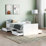 VidaXL Cadru de pat cu tăblie de cap/picioare, alb, 75x190 cm 3203817