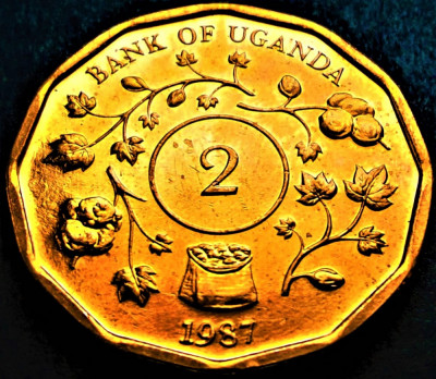 Moneda exotica 2 SHILLINGS - UGANDA, anul 1987 * cod 1687 B = UNC foto