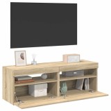 Comode TV cu lumini LED, 2 buc., stejar Sonoma, 60x35x40 cm
