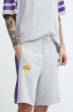 New Era pantaloni scurti barbati, culoarea gri, LOS ANGELES LAKERS