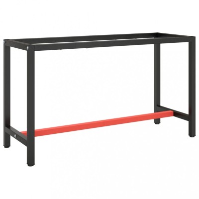 Gossi cadru banc de lucru, negru mat/rosu mat, 140x50x79 cm, metal foto