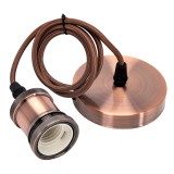 Pendul Rossa Home Light, Inaltime Reglabila, Aluminum, Max. 60W, Sfoara Vintage, 100cm, Red/Bronze