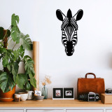 Decoratiune de perete, Zebra, Lemn, Dimensiune: 37 x 65 cm, Negru, Skyler