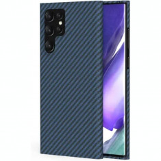 Husa Cover Hard Carbon Fiber pentru Samsung Galaxy S21 FE Albastru