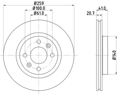 Disc frana DACIA LOGAN MCV (KS) (2007 - 2016) KRIEGER 0950004296 foto