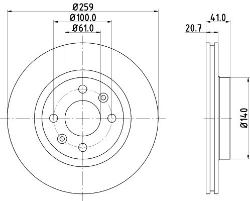 Disc frana DACIA LOGAN MCV (KS) (2007 - 2016) KRIEGER 0950004296