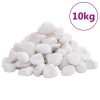 VidaXL Pietricele lustruite, 10 kg, alb, 2-5 cm 155329