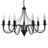 Candelabru Minerva Negru Oțel 7 Becuri Neregulate Modern De Interior