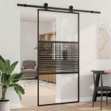 vidaXL Ușă glisantă Negru 102.5 x 205 cm Sticlă securizată, Aluminiu 42012462