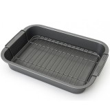 Tava Pufo pentru Cuptor cu Gratar Detasabil- Ideala pentru Fripturi, Pui, Legume la Cuptor si Gatit sanatos acasa