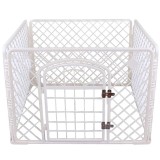 Tarc animale companie, portabil, 4 panouri, usa cu inchidere dubla, 85x85x60 cm, alb
