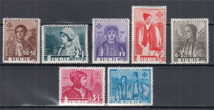 ROMANIA 1936 LP 114 COSTUME NATIONALE OETR SERIE SARNIERA