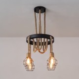 Lustra Roata LV580/4BK, 4*E27, Maro, Metal si Sfoara ModernLight Concept