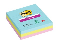 Notes adeziv pentru Conferinta 101 mm x 101 mm 3 x 70 file liniat Super Sticky Cosmic Post-it 3M
