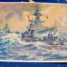 B716-Marina de razboi germana scrisa de militar german carte postala.