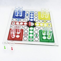 Joc de baut, Nu te supara frate, Cyrax, cu pahare de shot din sticla, 30x30 cm, multicolor