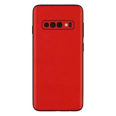 Set Folii Skin Acoperire 360 Compatibile cu Samsung Galaxy S10 (Set 2) - ApcGsm Wraps Cardinal Red foto